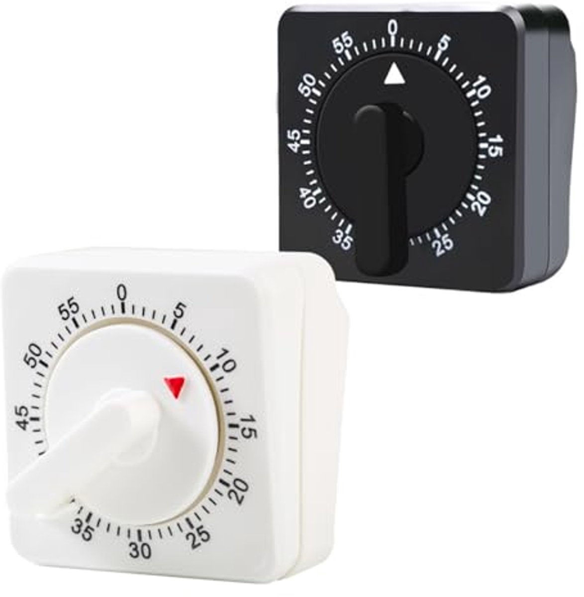 Set van 2 mechanische kookwekkers – Aftelwekkers met luid alarm – Eierwekkers – 60-minutenwekkers voor koken en studeren