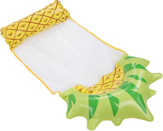 Waterhangmat Zwemligstoel - Opblaasbaar Vlot - Ontspannen in Water - Milieuvriendelijk PVC Materiaal - 146 x 68 cm - Ananas Patroon — afbeelding 5