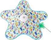 2-in-1 Verstoppertje Kattenspeelgoed - 65cm - Interactief Binnenspeelgoed voor Katten - 360° Automatisch Verstoppertje - Inclusief Verenstokje - USB Oplaadbaar - Bewegingssensor - Eendenpatroon