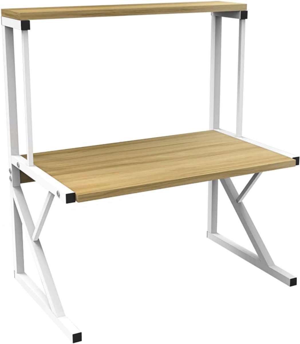 Keukenrek - Magnetronhouder - Keuken Organiseren - Stevig Metaal MDF - 54x34.5x65 cm - Wit Hout