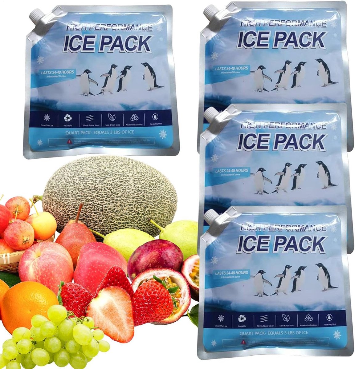 Koelelementen Koeltassen - Koelpakketten Koelaccessoire - Reizen Picknicks Kamperen - Lekvrij Herbruikbaar Vouwbaar - 800 ml - Blauw