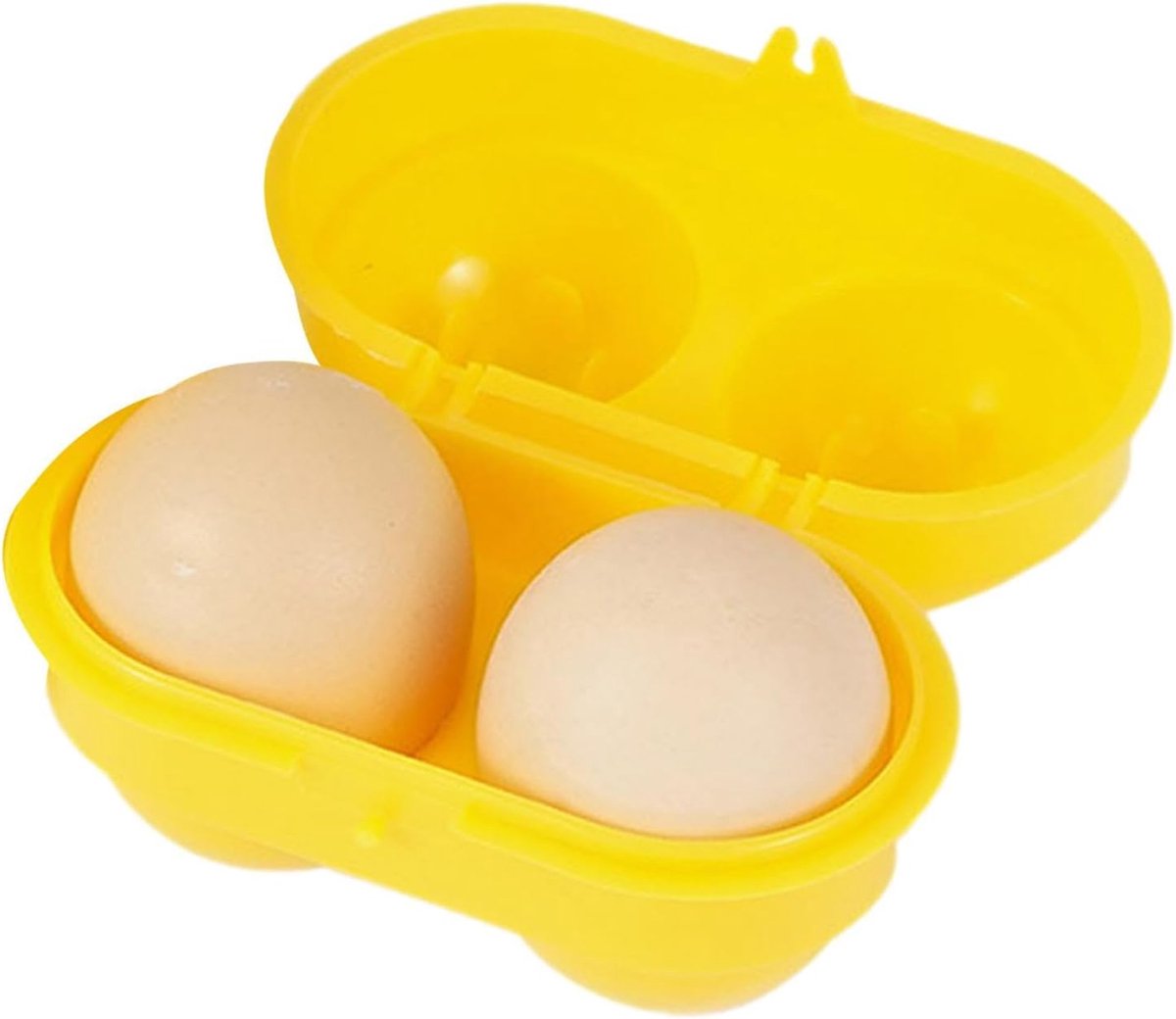 Eierhouder Camping - Eierbox Reizen - Picknick Ontbijt - Veilig Handvat - 10x6x7 cm - Geel