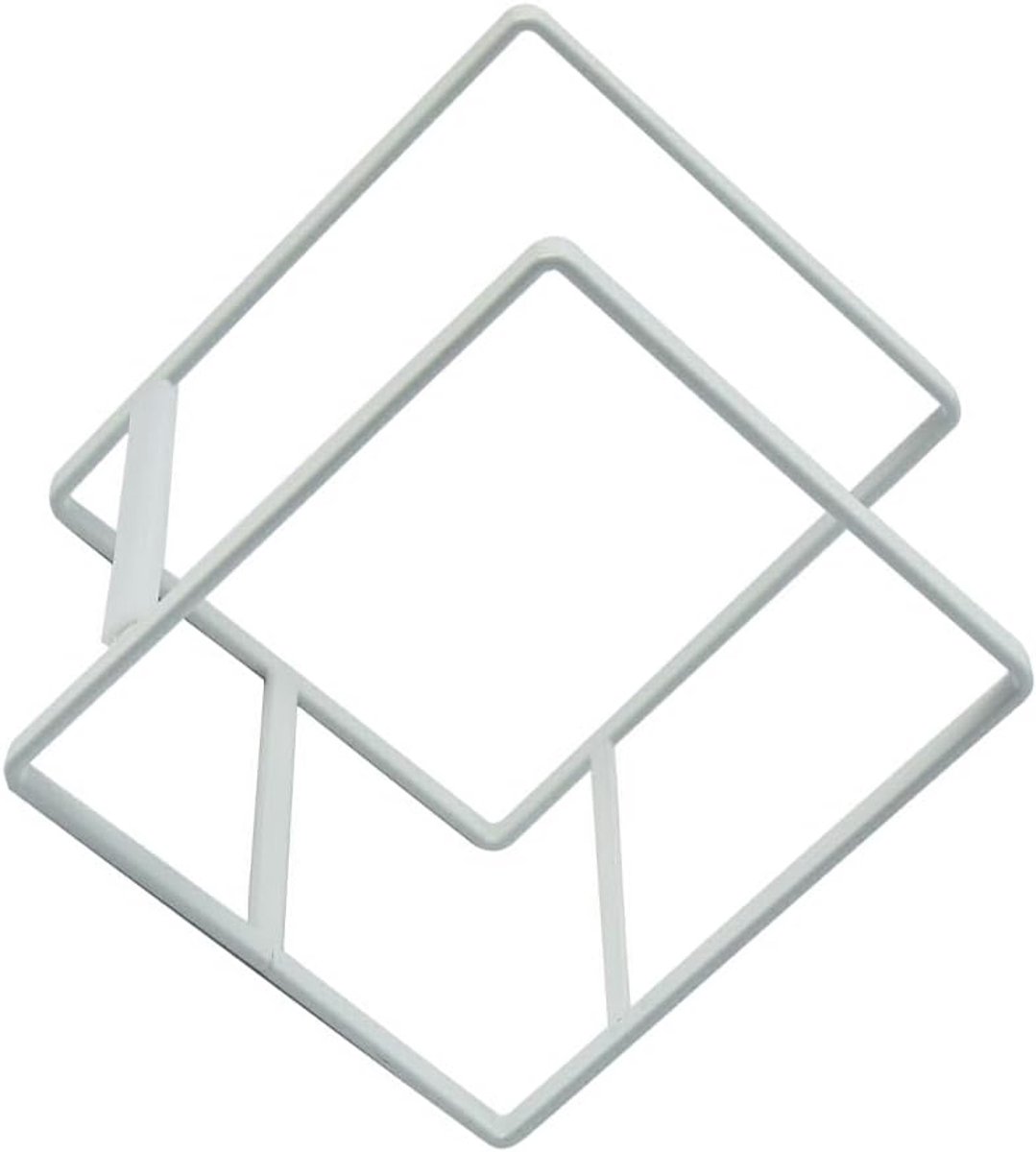 Bordenrek - Keuken Organizer - Vaat Drogen - Stapelbaar Ontwerp - 14 x 12.2 x 11.5 cm - Wit