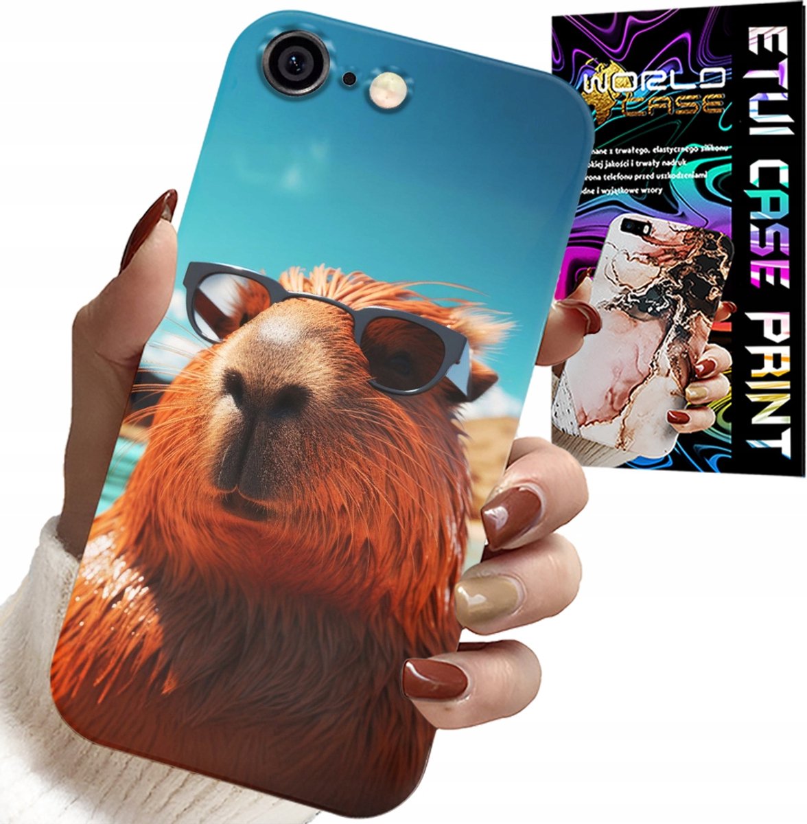 HOESJE VOOR IPHONE (6 PLUS) - SWEET CAPIBARA, CAPIBARA HOESJE + GLAS
