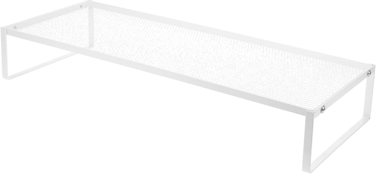 Monitor Verhoger - Bureau Verhoging - Thuis Kantoor - Met Opbergruimte - 48x19.5x8 cm - Wit