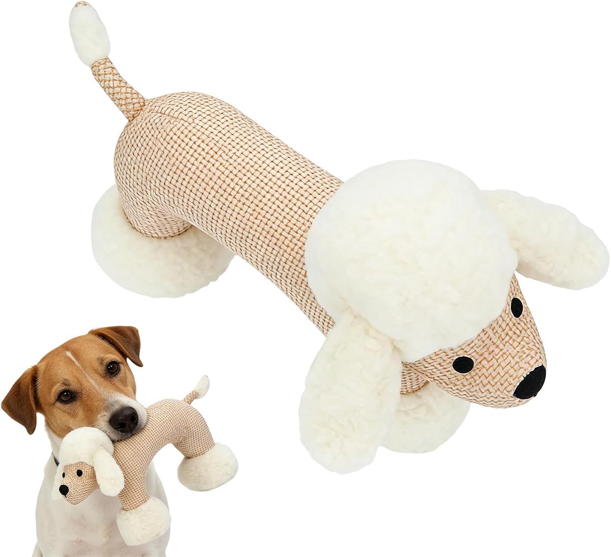 Pluche Hondenspeelgoed - Zacht Dierenspeelgoed - Interactief Spelen - Met Piepfunctie - 25 x 19 cm