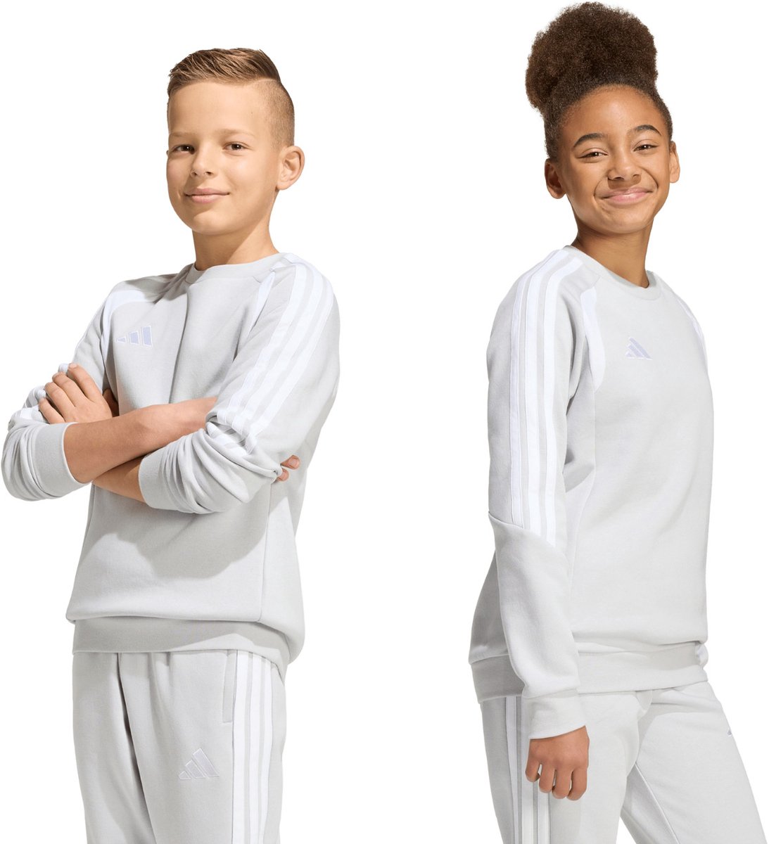 adidas Sweater Kinderen Tiro 26 League Sweat Crew Grijs - Maat 116cm