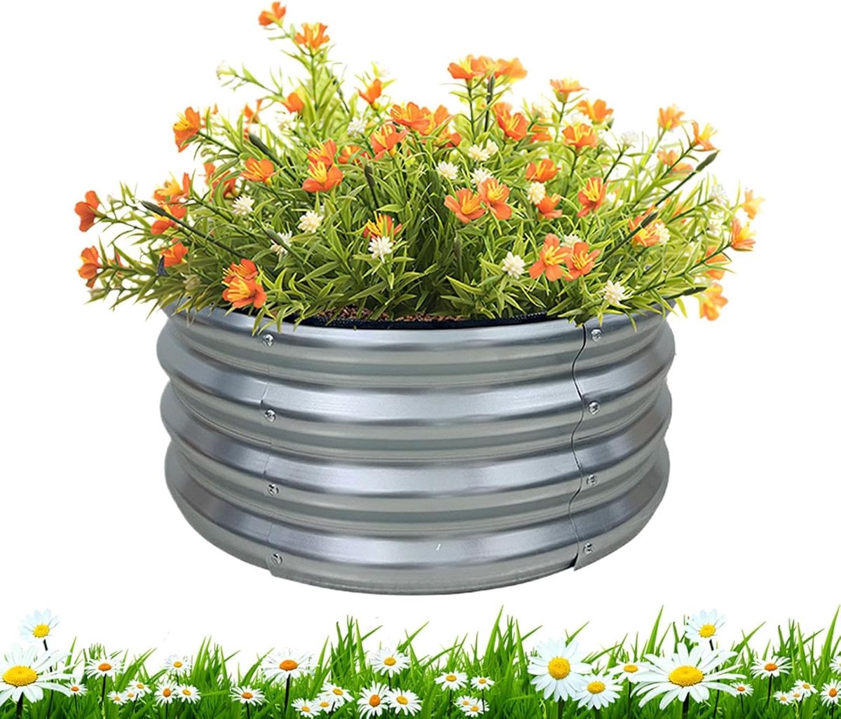 Verhoogd Plantbed - Bloembak Tuin - Groenten Kweken - Zwaar Gegalvaniseerd - 60x60x29cm 6 Stuks