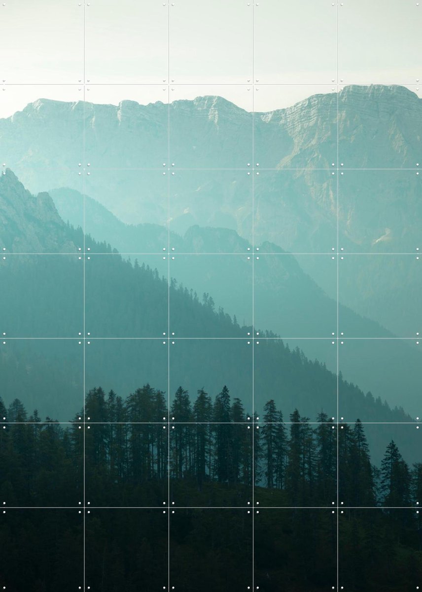 IXXI Soft Morning Light Over Alpine Pines, Claire Droppert - 100 x 140 cm - Gratis ophangtool - Grote wanddecoratie en posters - Fotografie, Gang