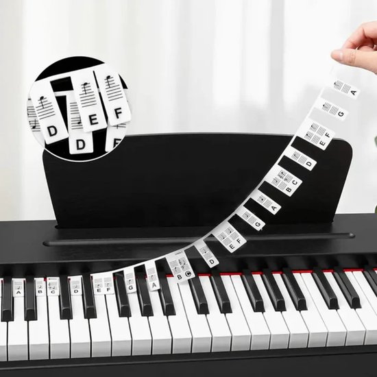 Foto: Siliconen piano keyboard strip voor 61 88 toetsen dit zijn g n stickers op maat te knippen piano keyboard note labels wasbaar piano leren spelen voor beginners kinderen makkelijk schoon te maken 