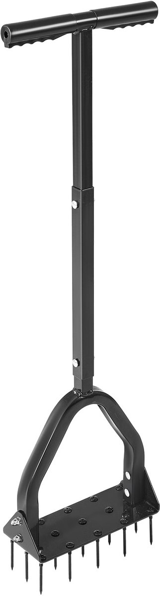 VEVOR Gazonbeluchter 23,5cm Handmatig, Gazonbeluchter met 15 Ijzeren Pinnen, Lange T-handgreep, Brede Plaat, Grondbeluchtingsgereedschap, Gazonbeluchter voor Verdichte Grond, Gazonverzorging, Tuin, Zwart — afbeelding 2