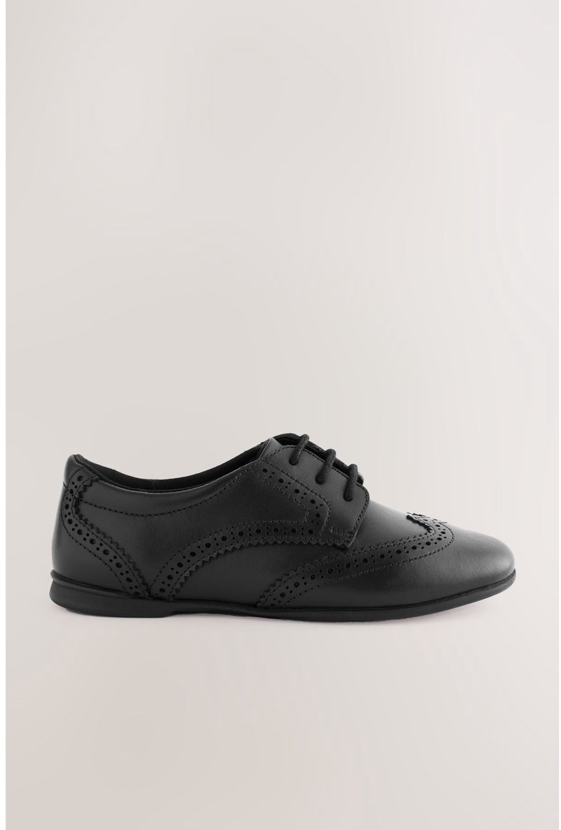 Next - Meisjes - Leren brogues met veters voor school - Zwart