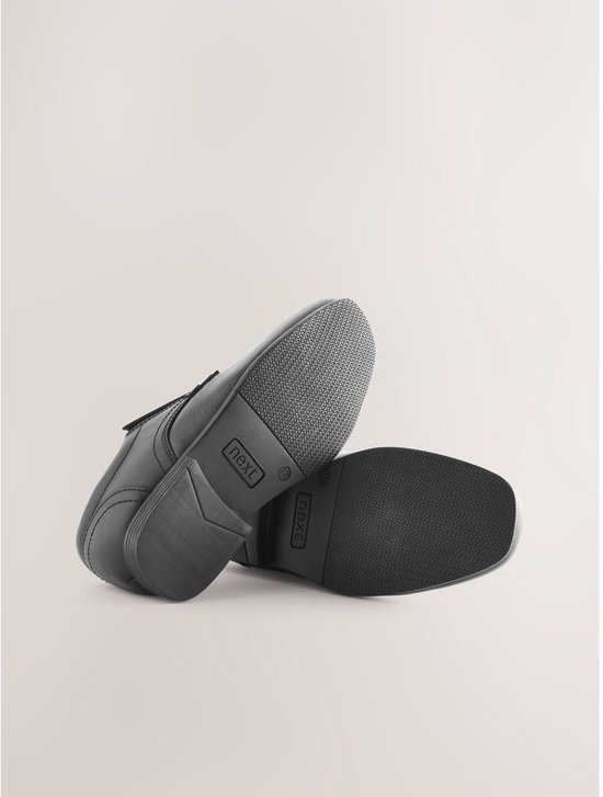 Next - Jongens - Leren schoolschoenen met veters en wijde pasvorm (G) - Zwart