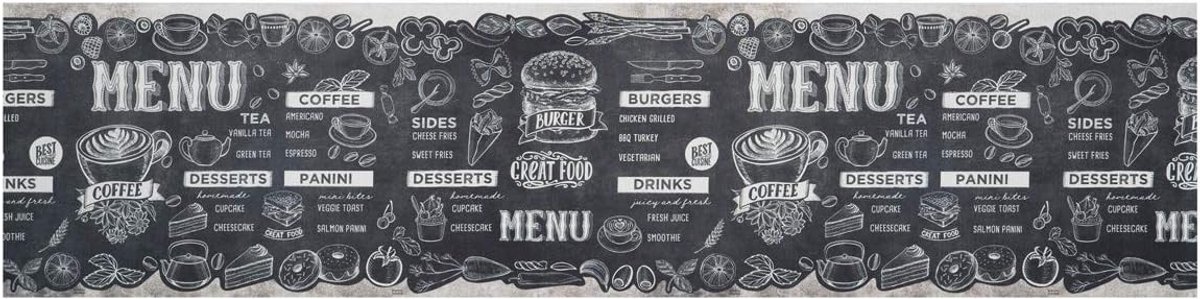 Keukentapijt antislip menu patroon 50x90 cm Italiaans digitaal print