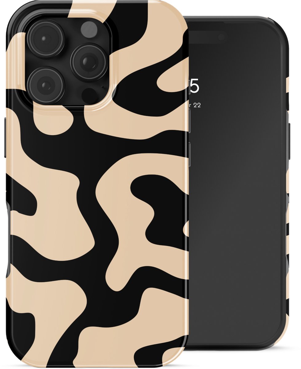 Selencia Hoesje - Geschikt voor Apple iPhone 16 Pro - Backcover - Art Wave Black