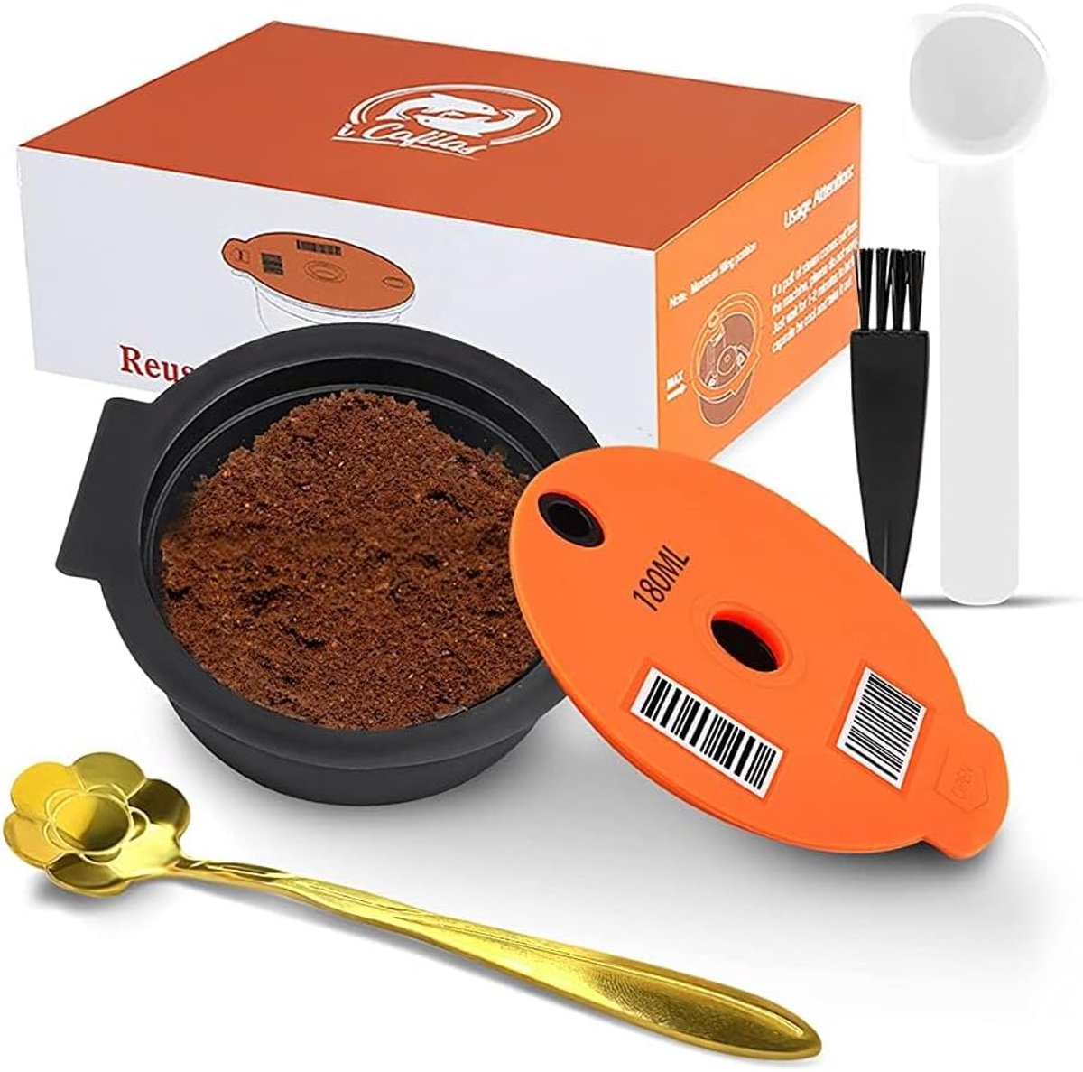 Herbruikbare Koffiecapsules voor Tassimo met Siliconen Deksel Navulbaar & Afwasbaar