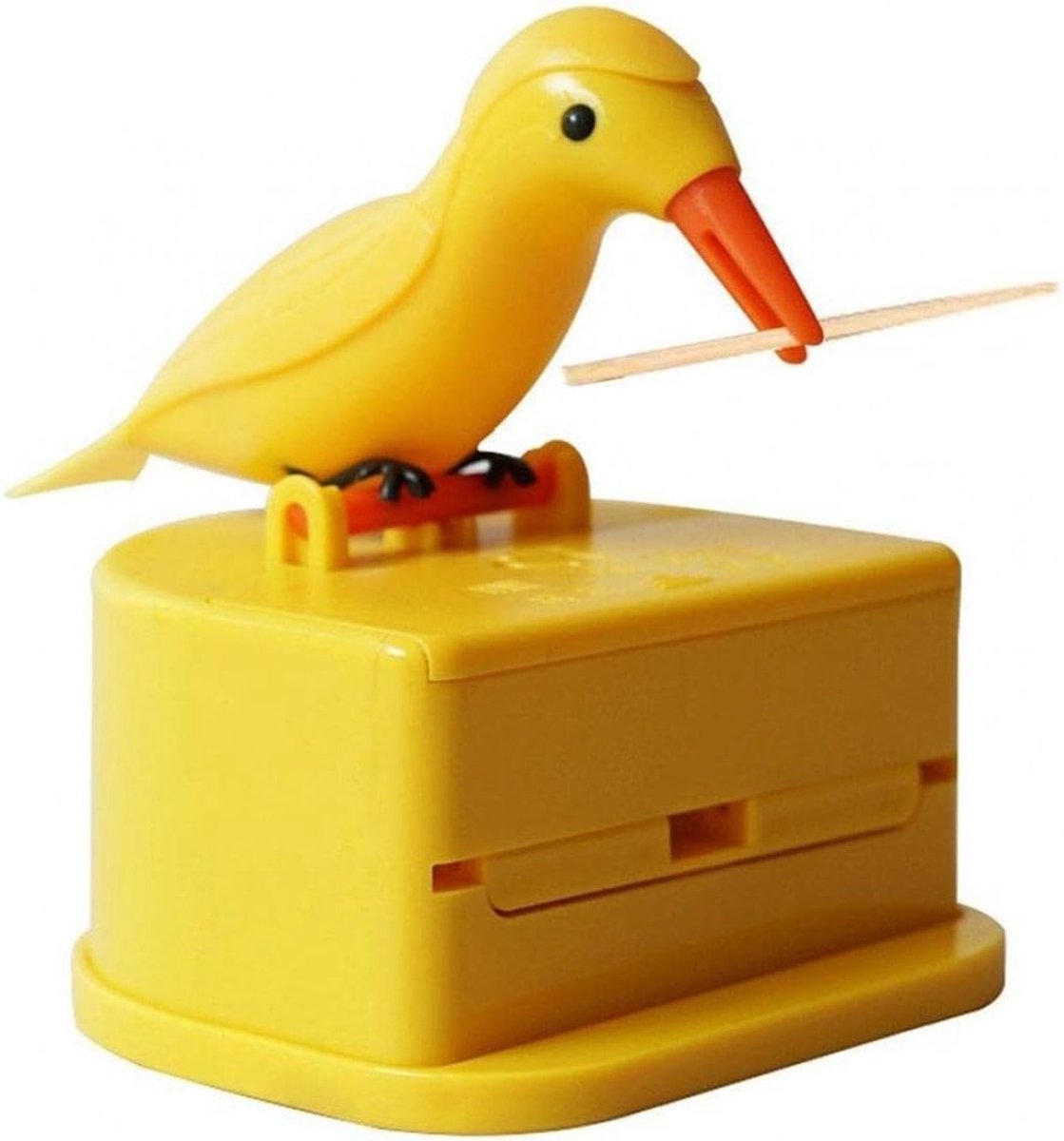 Vogel tandenstokerdispenser automatisch met drukmechanisme