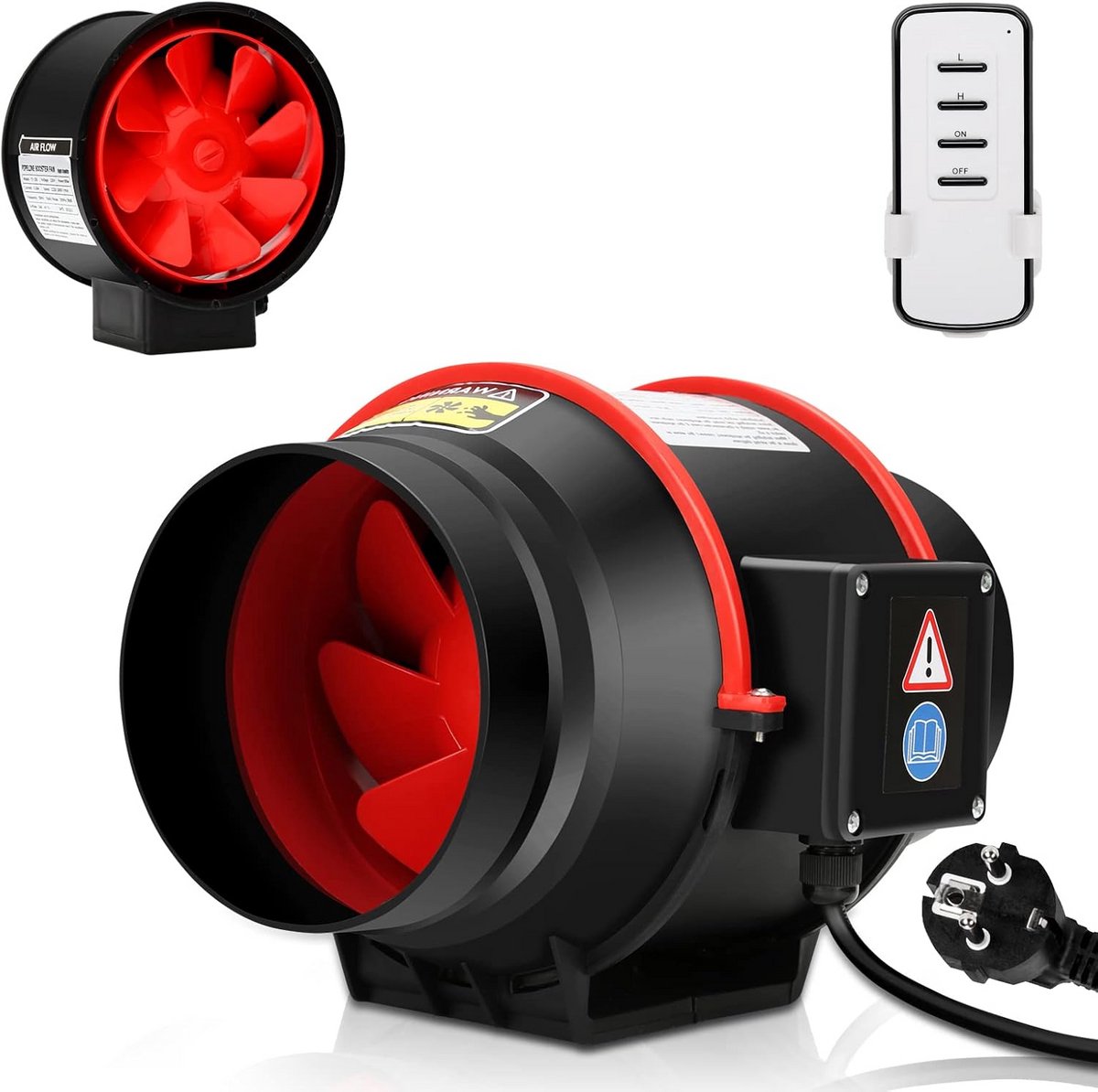 Regelbare Buisventilator met Afstandsbediening voor Ventilatie en Geurafvoer
