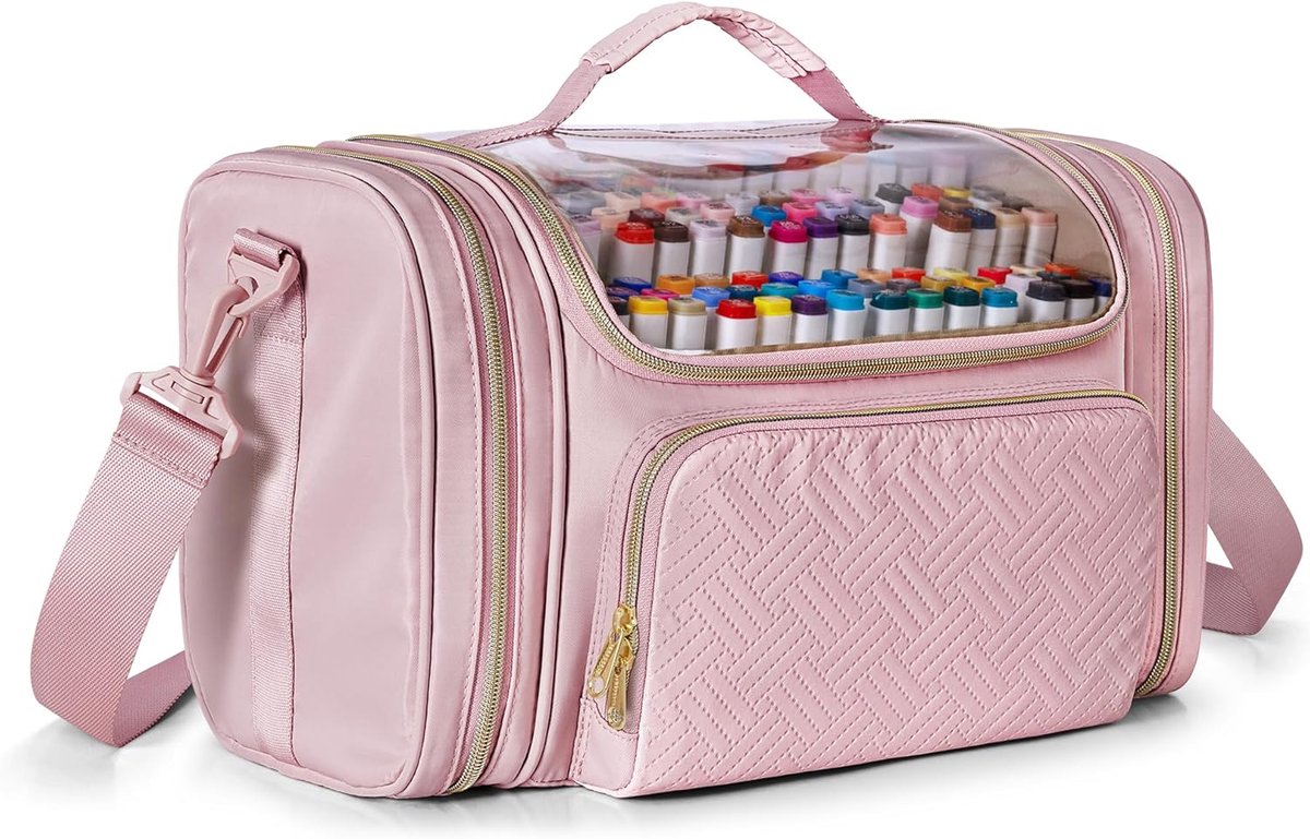 Grote Opbergtas voor 150-300 Markers - Marker Organizer met Verstelbare Scheidingswand