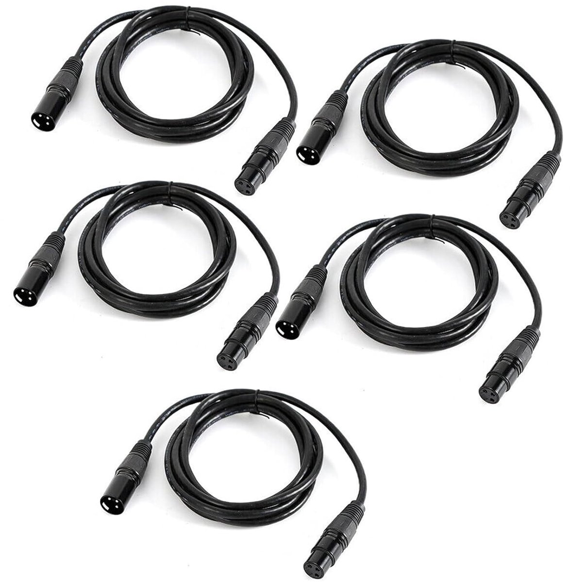 DMX-patchkabel 1 meter, 3-polig, mannelijk naar vrouwelijk, zwart