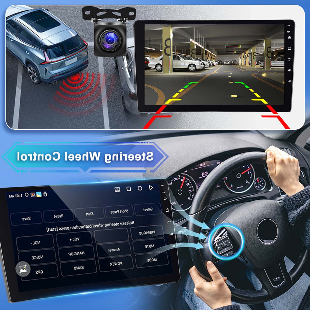 Multimedia Car Radio – Autoradio – Navigatiesysteem – Touchscreen Radio – 2-DIN Autoradio – 9 Inch Touchscreen – Wireless CarPlay & Android Auto – Achteruitrijcamera Nachtzicht