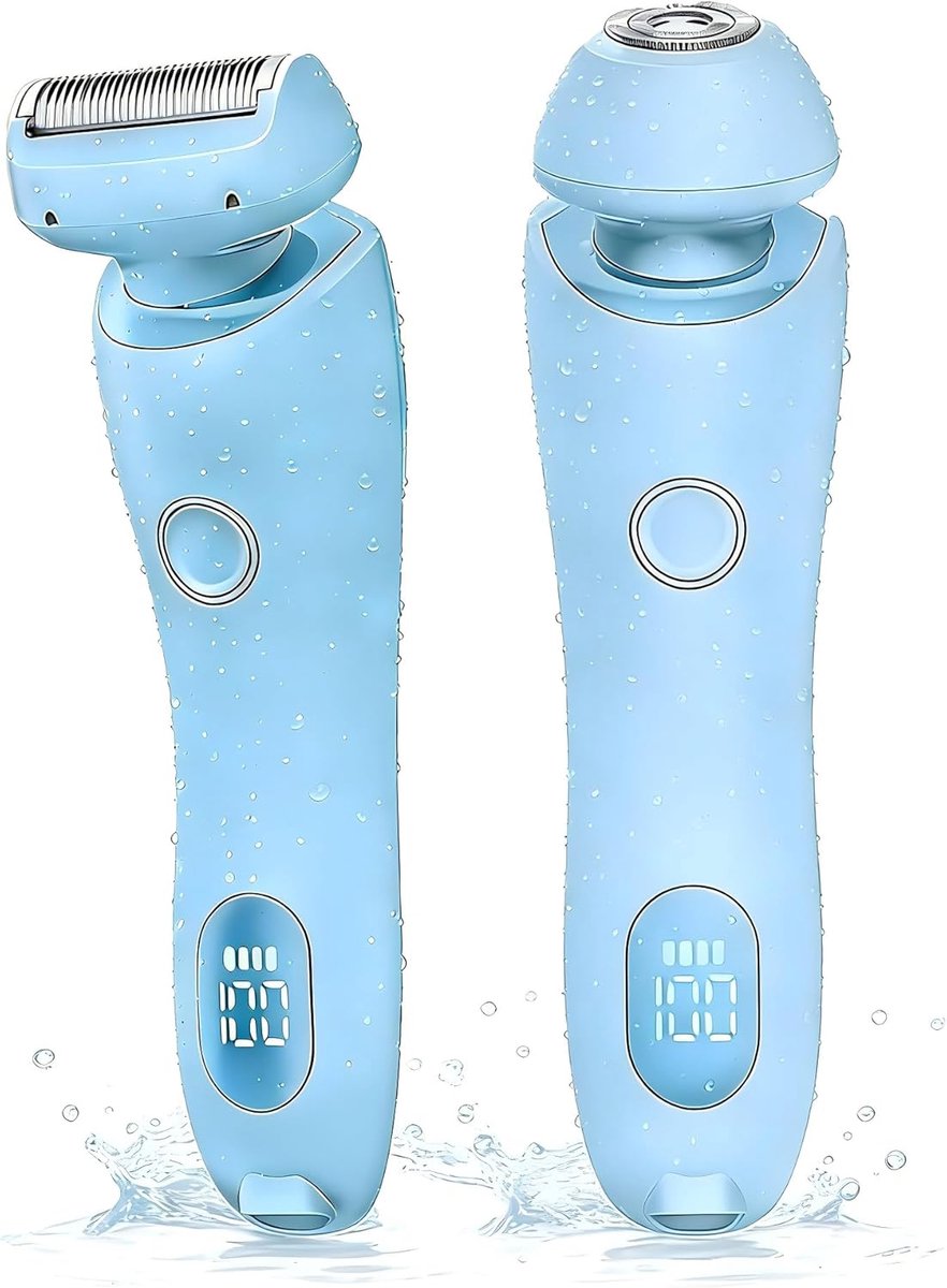 Dames Scheerapparaat - Intiem Trimmer - Lichaam Verzorging - Nat Droog Gebruik - IPX7 Waterdicht - Blauw