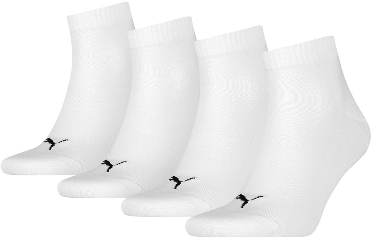 Unisex quarter sokken voordeelpakket 3+1 – 43-46 Wit