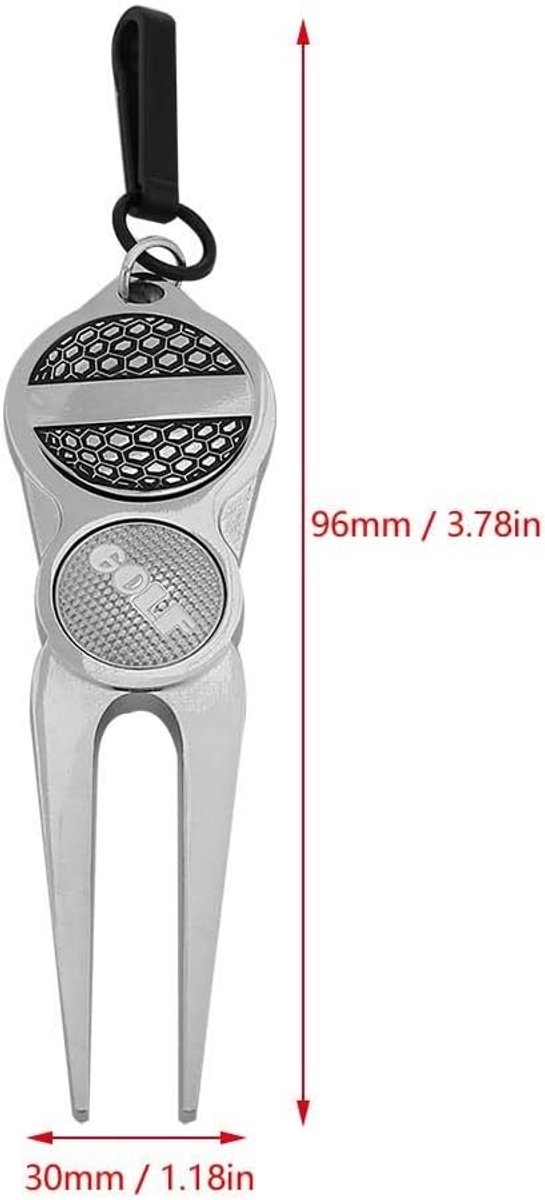 Golf Divot Tool met Magnetische Balmarker - Pitchfork voor Green Reparatie en Groefreiniging — afbeelding 2