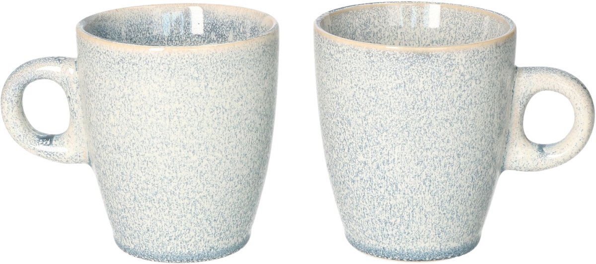 Siaki Koffiemok / theemok Faye - lichtblauw - set 2x - 220 ml - mokken - kerammiek - tas