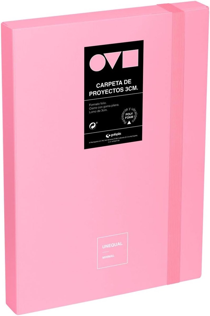 Projectmap 3 cm rug polyfoam roze