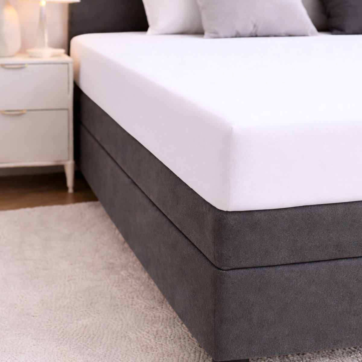 24-Bedding - Jersey Hoeslaken - 100% katoen - 2 persoons - 140x200 cm - Wit - 30 cm