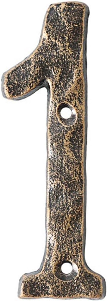 Rijklaar Huisnummer 14 cm Brons - Modern Metalen Deurnummer met Schroeven - Buiten/Binnen
