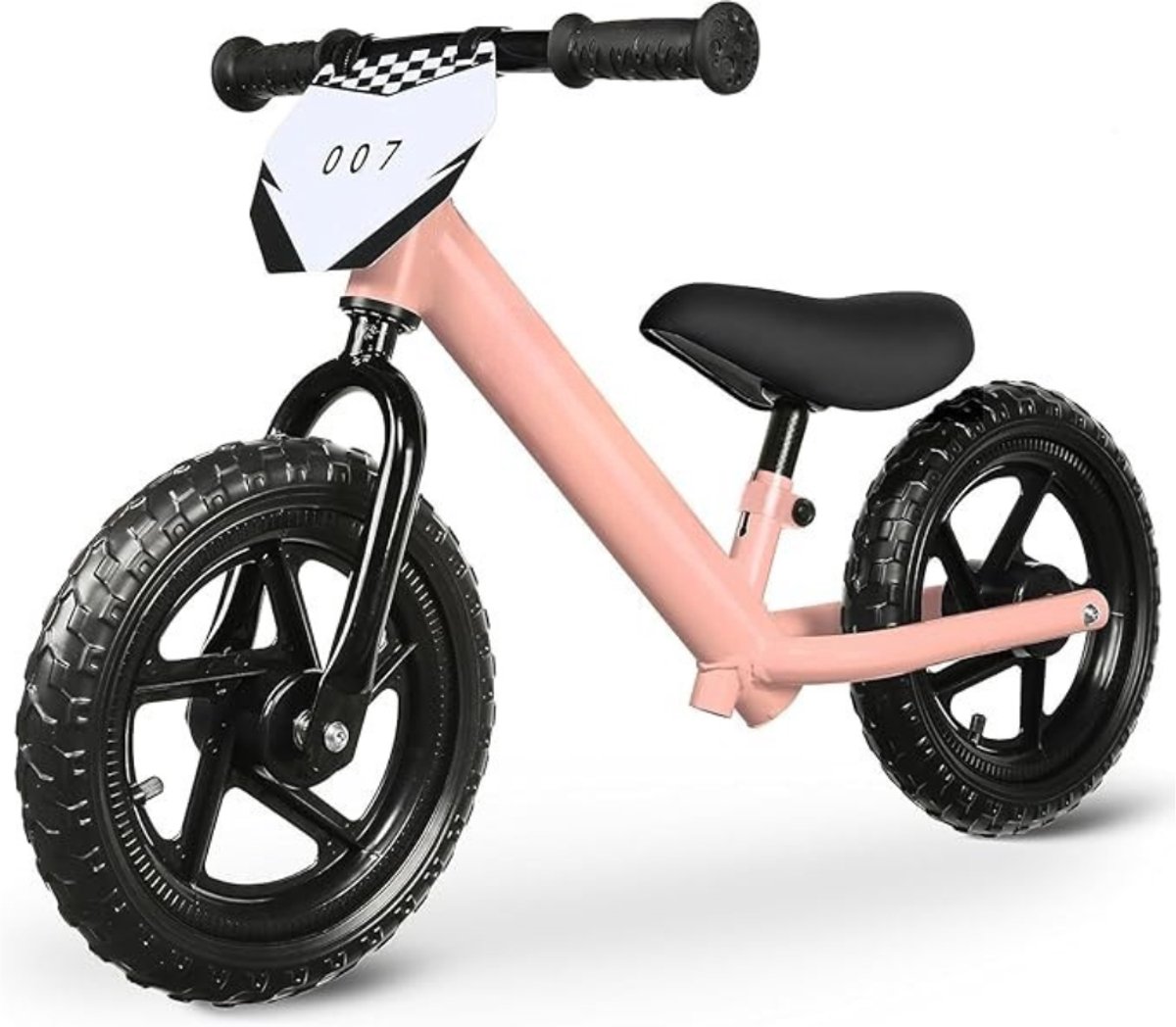 Verte Loopfiets 1 Jaar - Loopfiets voor Peuters van 2 Jaar - Leeftijd 18 Maanden tot 5 Jaar - 12 Inch Loopfiets met Individuele Plaat - Inclusief 3 Sets Stickers - Cadeau voor Jongens en Meisjes van 2-3 Jaar - Roze