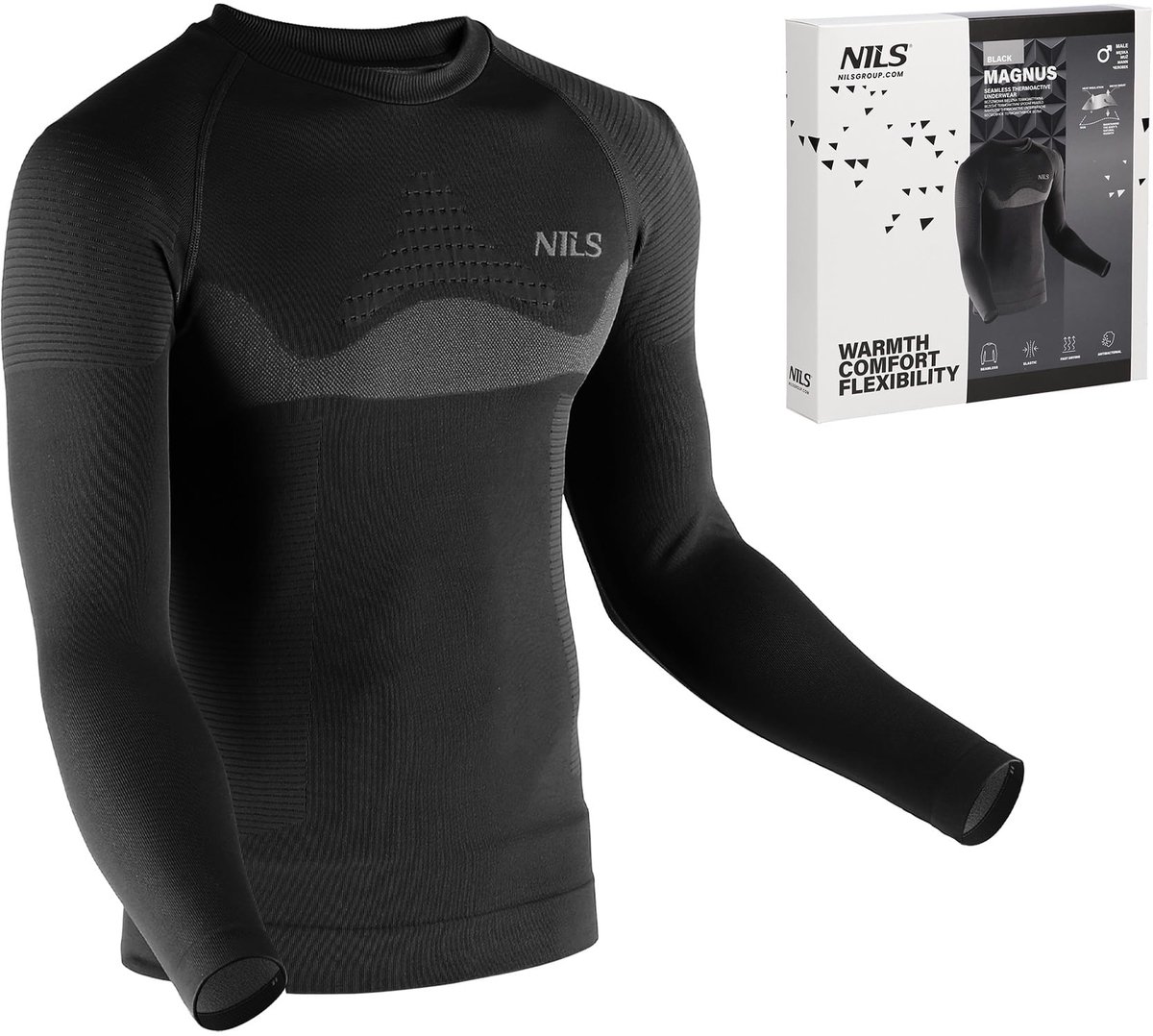 NILS Magnus - Thermoshirt - 2XL/3XL - Zwart - Ademend