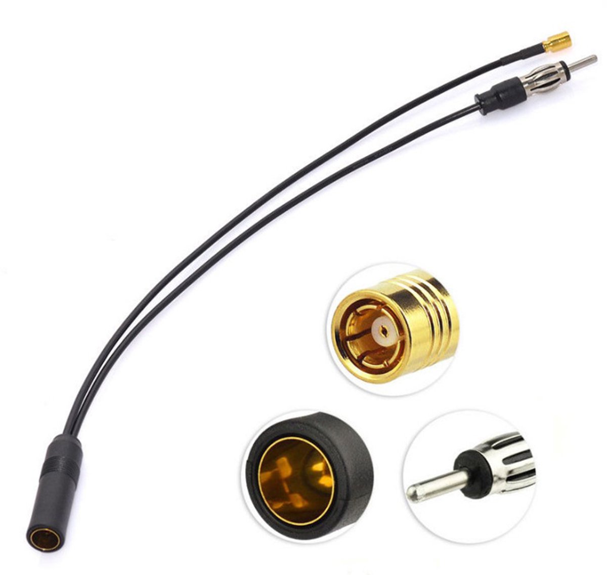 DAB+FM - AM autoradio - antenneconverter - SMB DIN-kabelsplitter - autoaccessoires modificatie