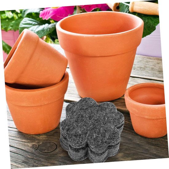 40 stuks-bloempotmat- Tuinmatten- Planten Mesh Pads- Bodem pads-plantenpot bonsai bodemrooster - Voorkomt Bodem Lekkage - Drainage en Ventilatie-5cm-Grijs — afbeelding 2