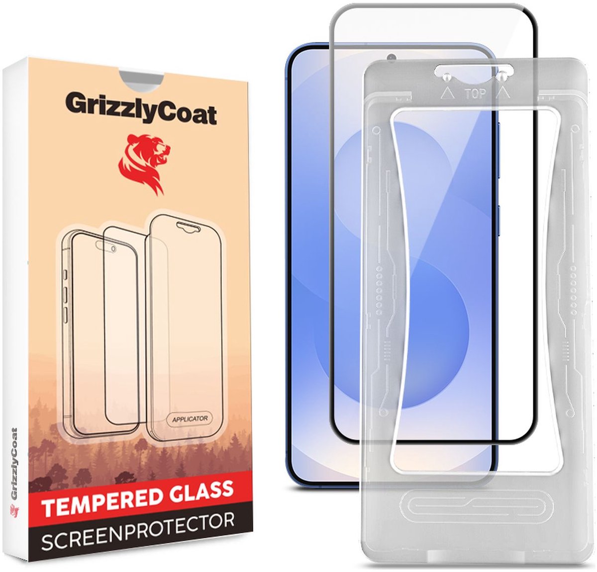 GrizzlyCoat Screenprotector geschikt voor Samsung Galaxy S26 Plus Glazen | GrizzlyCoat Easy Align Screenprotector - Case Friendly + Installatie Frame