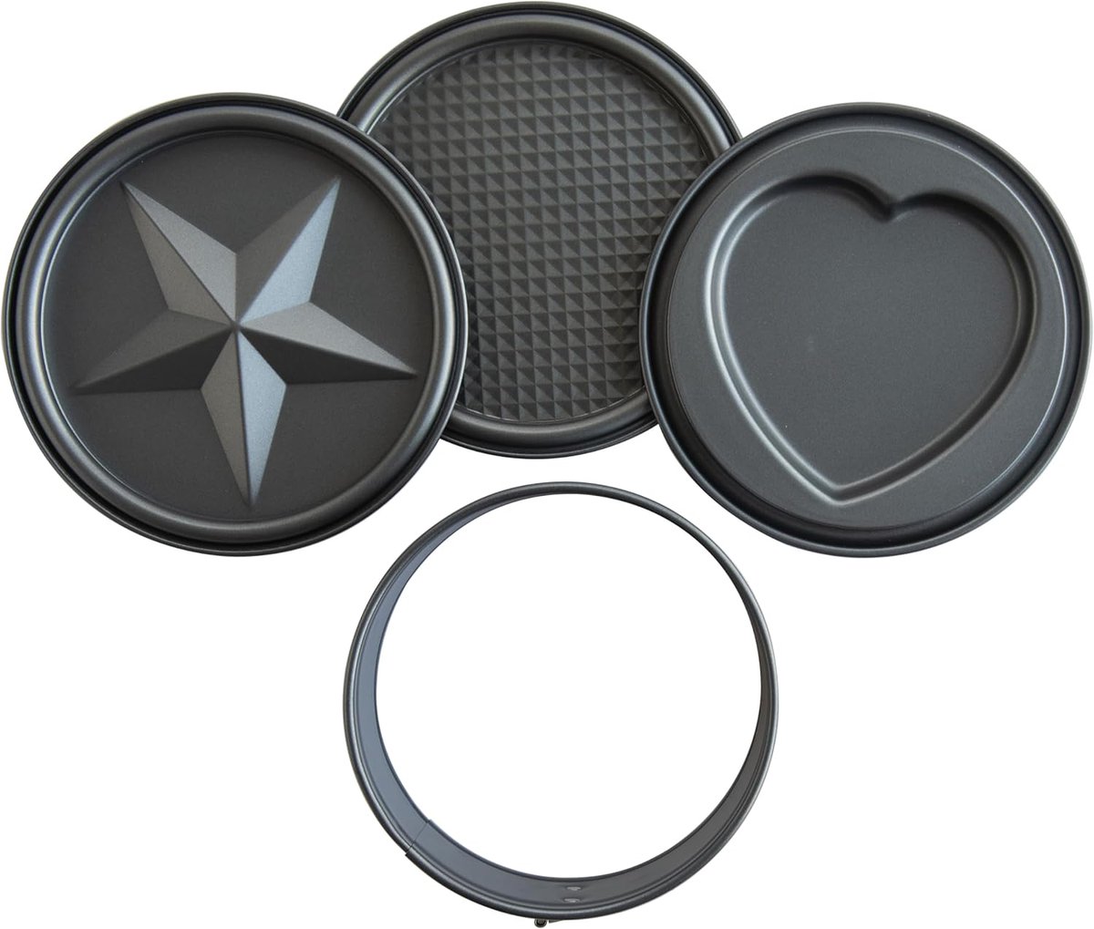 Decoratieve Springvorm Set 3-Delig (Rond, Hart, Ster) - 18 cm