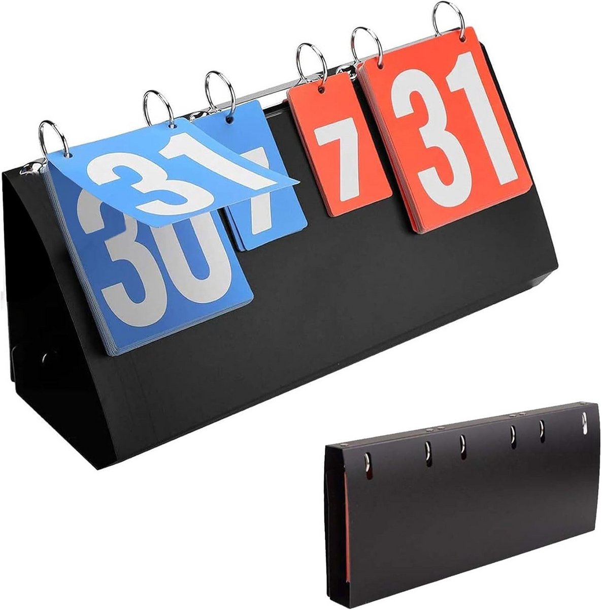 Draagbaar 4-cijferig Sport Scorebord - Dubbelzijdig Flip Display voor Basketbal Voetbal Tafeltennis