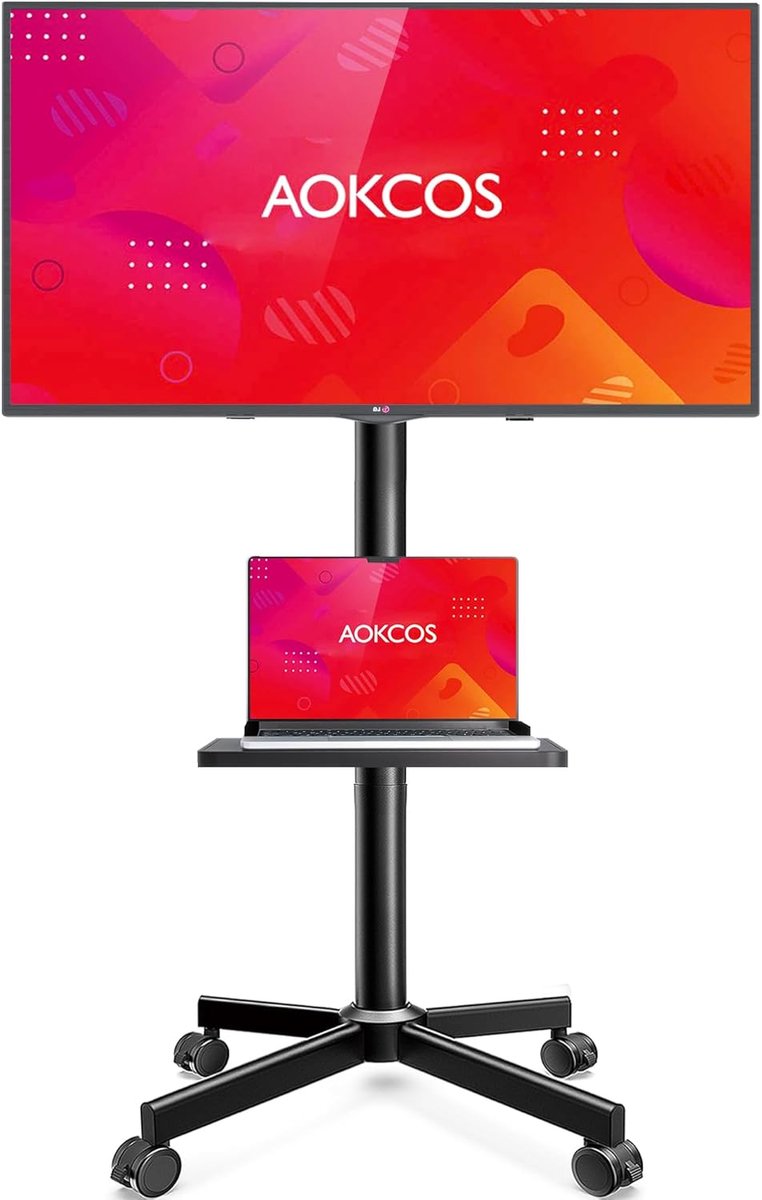 Mobiele TV-standaard 32-65 inch - hoogteverstelbaar, draaibaar, max. 40 kg, VESA 100-400mm