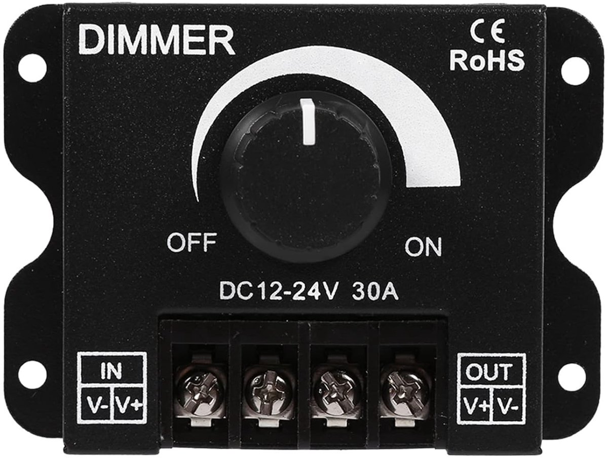 LED Dimmer Controller 12V-24V 30A Handmatige Bediening voor Enkelkleurige LED Strips