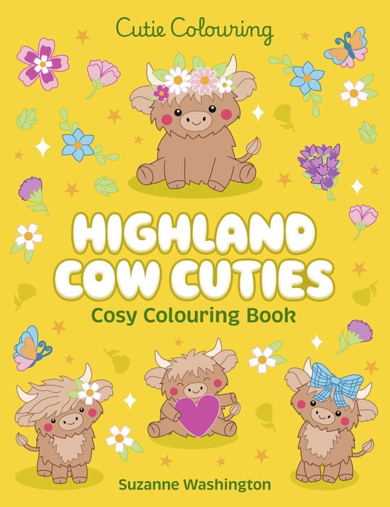 Cutie Colouring- Highland Cow Cuties Colouring Book - cover