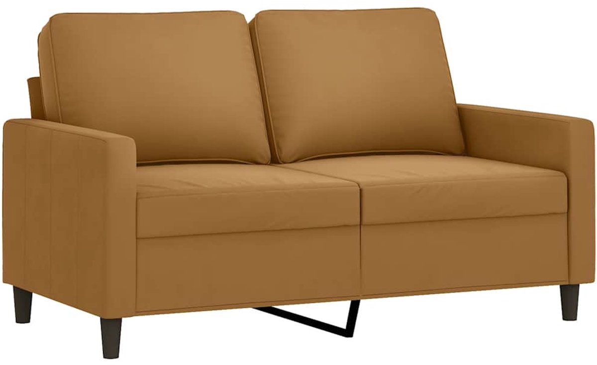 vidaXL Tweezitsbank - 120 - cm - fluweel - bruin