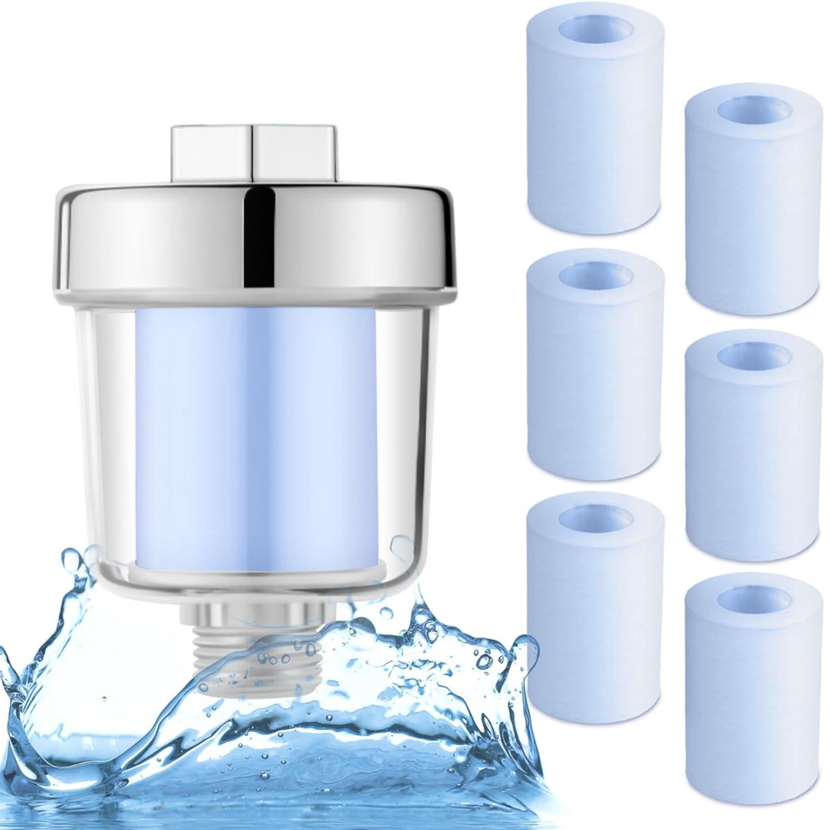 DYNA® Douche Filter - Waterfilter - Douchekop Filter - Duidelijk - Wit - 19cm x 15cm x 8cm