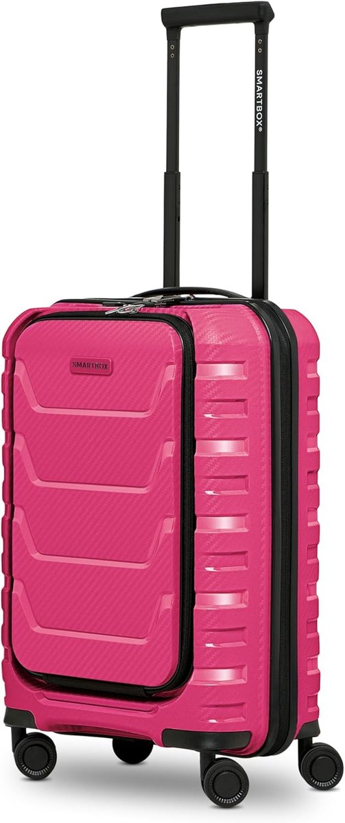 Harde Koffer - Handbagage Trolley - Weekend Trips - Geïntegreerd Laptopvak - 55 cm Hoog - Roze
