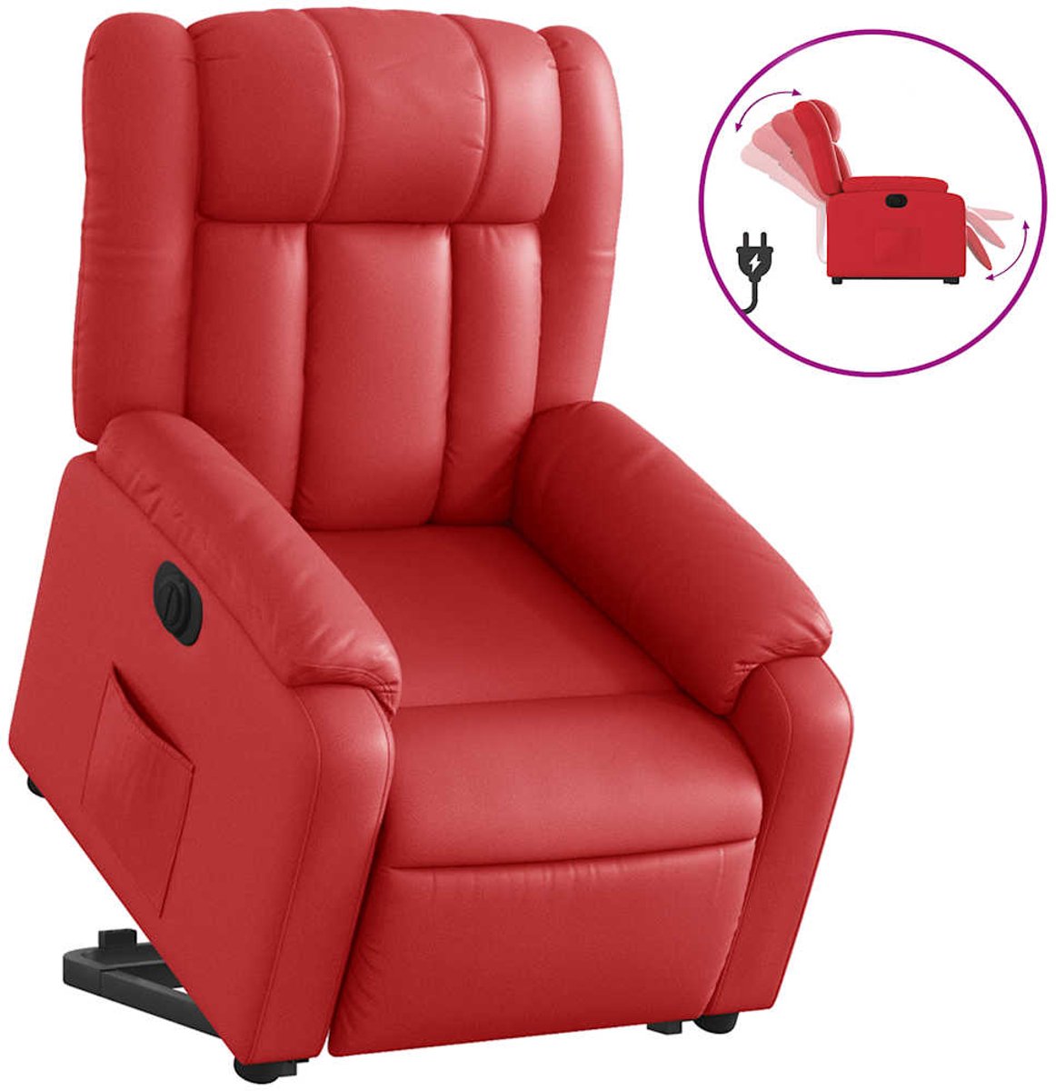 vidaXL Sta-op-stoel - elektrisch - kunstleer - rood
