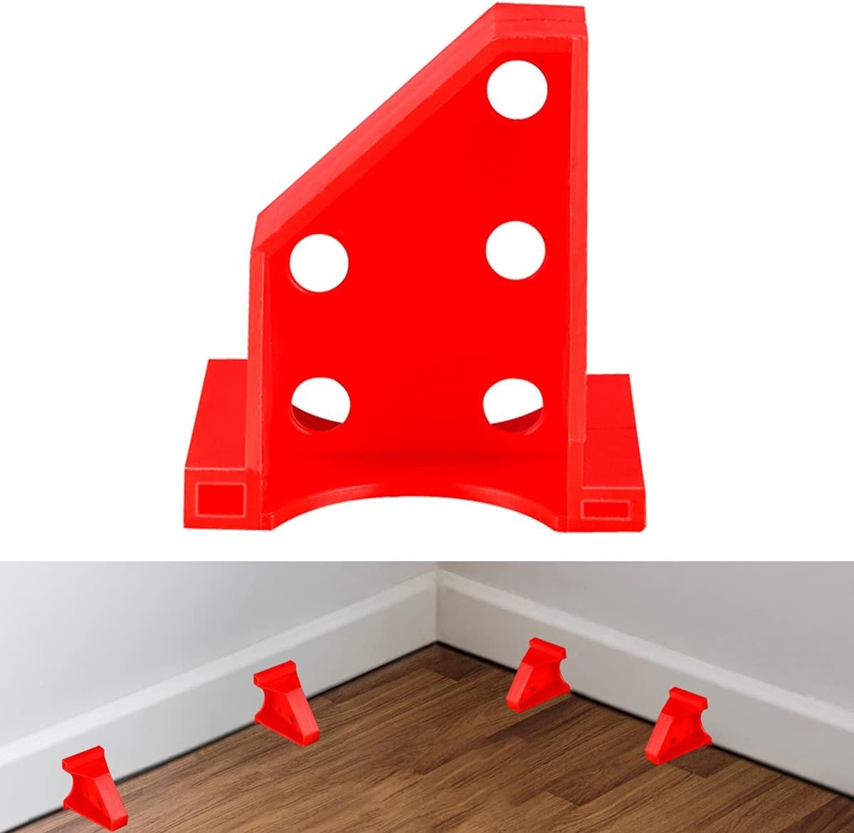 Vloerspacer Set - Afstandshulpmiddel Vloer - Vloer Installatie - Verbeterd Driehoek Ontwerp - 40 Stuks - Rood