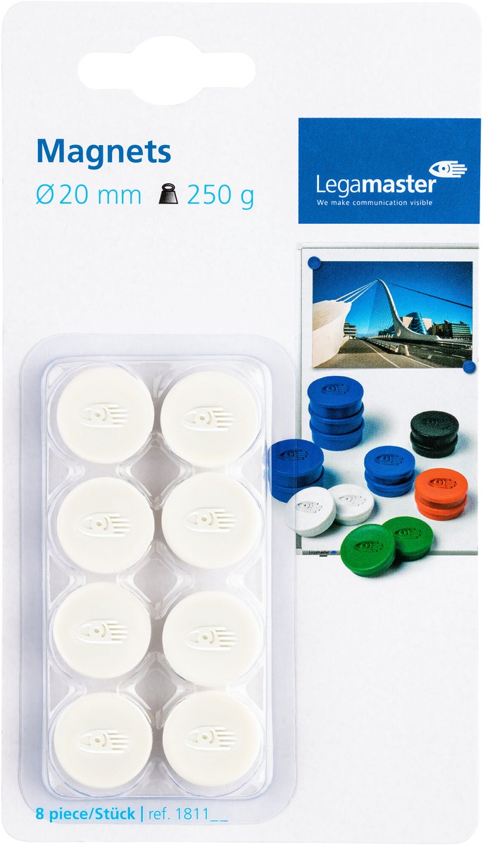 Whiteboardmagneten 20mm Lega Wit