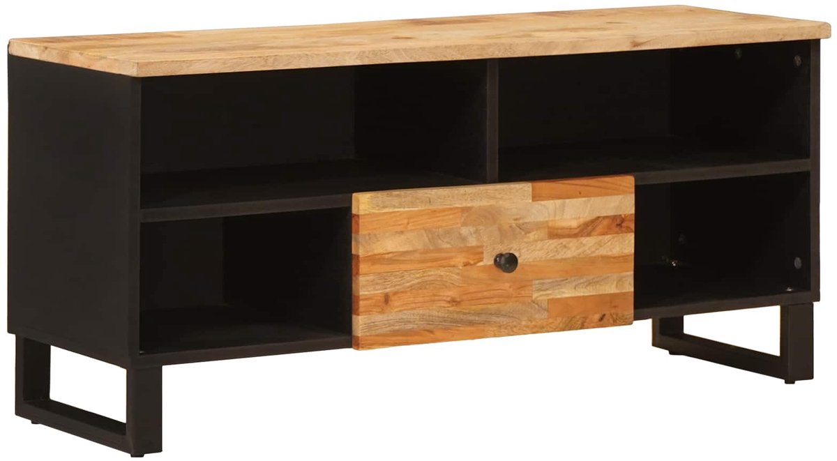 vidaXL - TV - Kast - met - lade - Bruin - 100 - x - 33 - x - 46 - cm - Massief - Mango - Hout