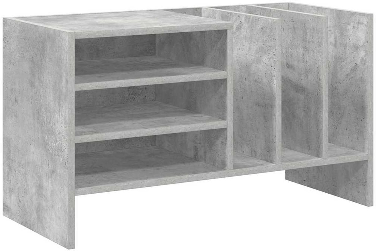 vidaXL - Platenkast - met - plank - Beton - Grijs - 78,5 - x - 35 - x - 45 - cm - Bewerkt - hout